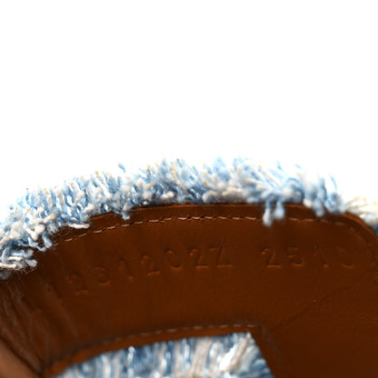 Denim Oran Fringe Sandals Bleu Clair