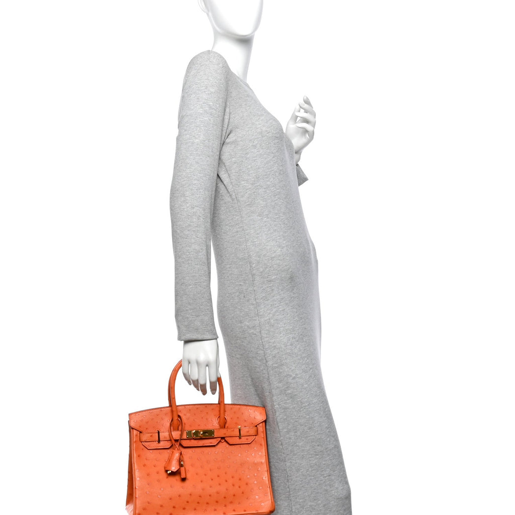 Ostrich Birkin 30 Orange