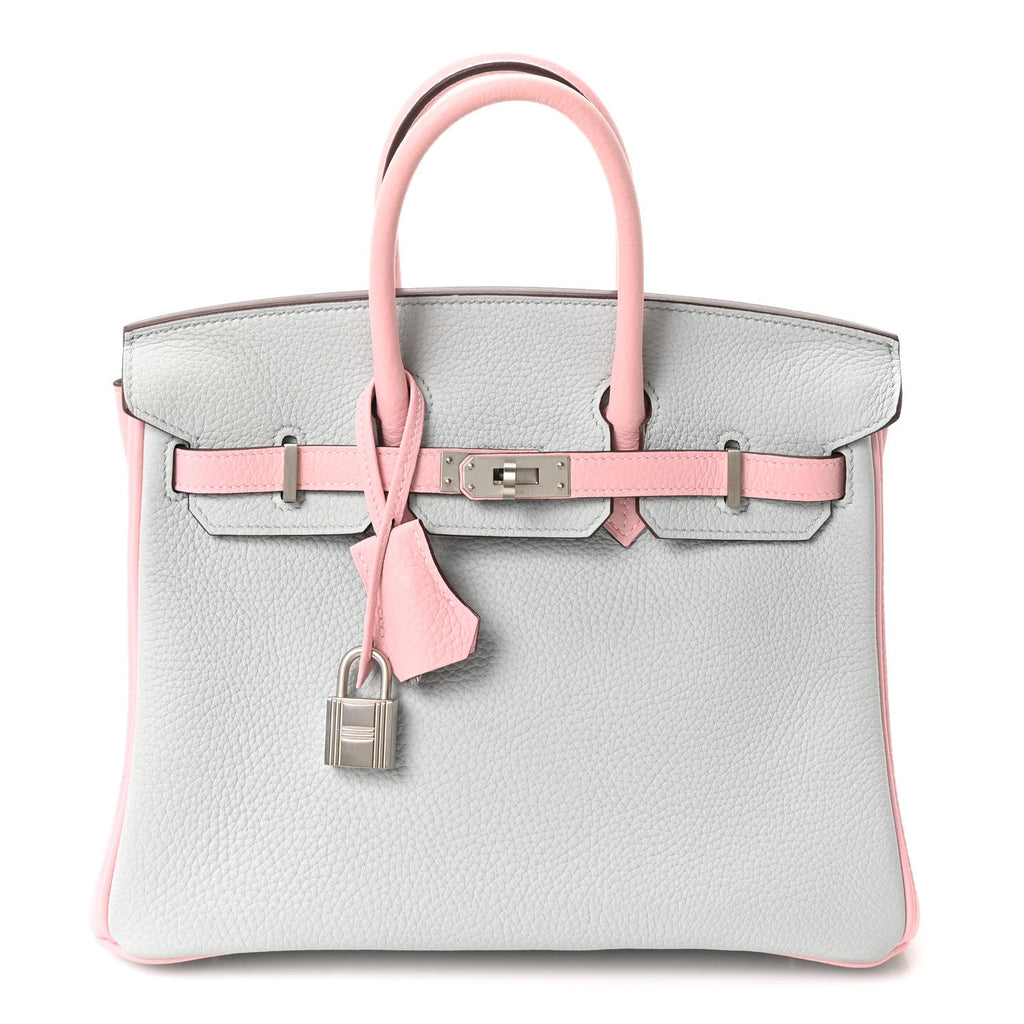Togo Horseshoe Birkin 25  Bleu Pale Rose Sakura