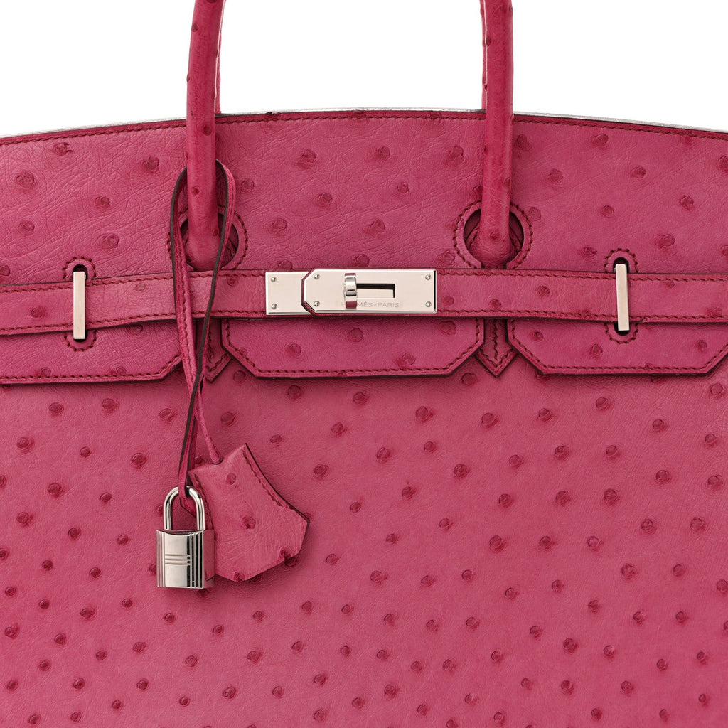 Ostrich Birkin 35 Fuchsia