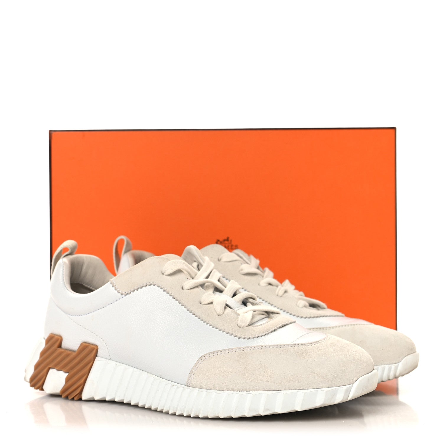 Calfskin Suede Goatskin Bouncing Sneakers 39 White