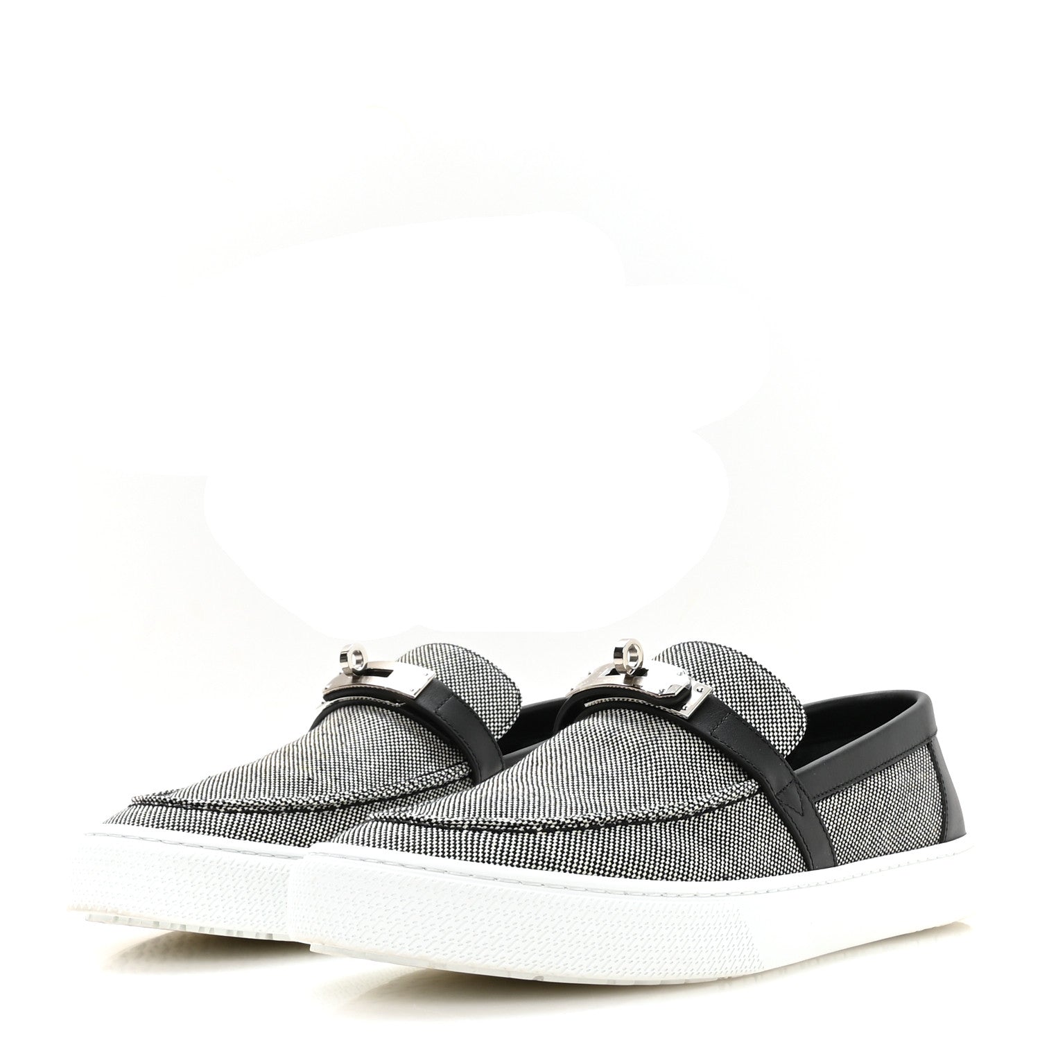 Toile De Coton Calfskin Game Slip On Sneakers 42.5 Prunoir Black