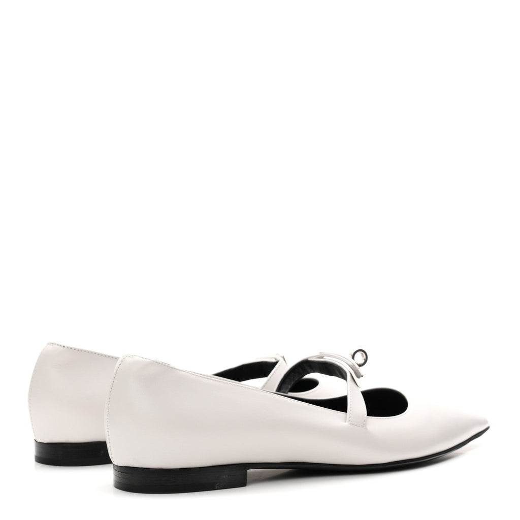 Calfskin Kelly Ballet Flat 38 Gris Clair