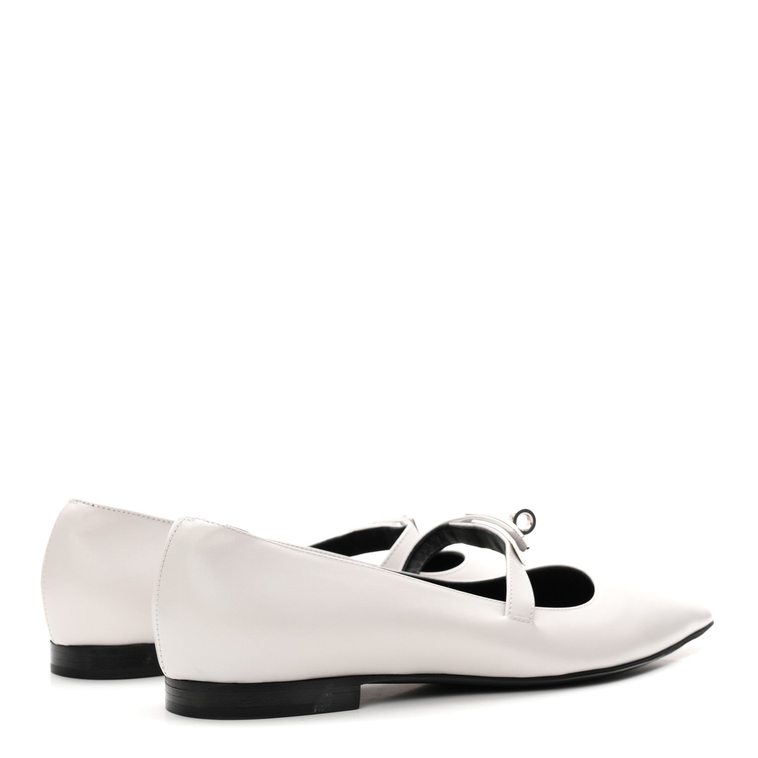 Calfskin Kelly Ballet Flat 38 Gris Clair