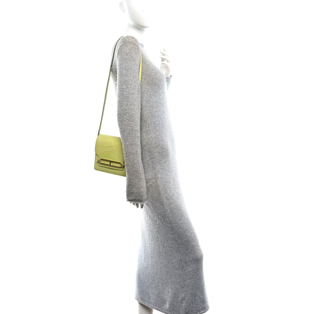 Matte Alligator Mini Sac Roulis Jaune Bourgeon