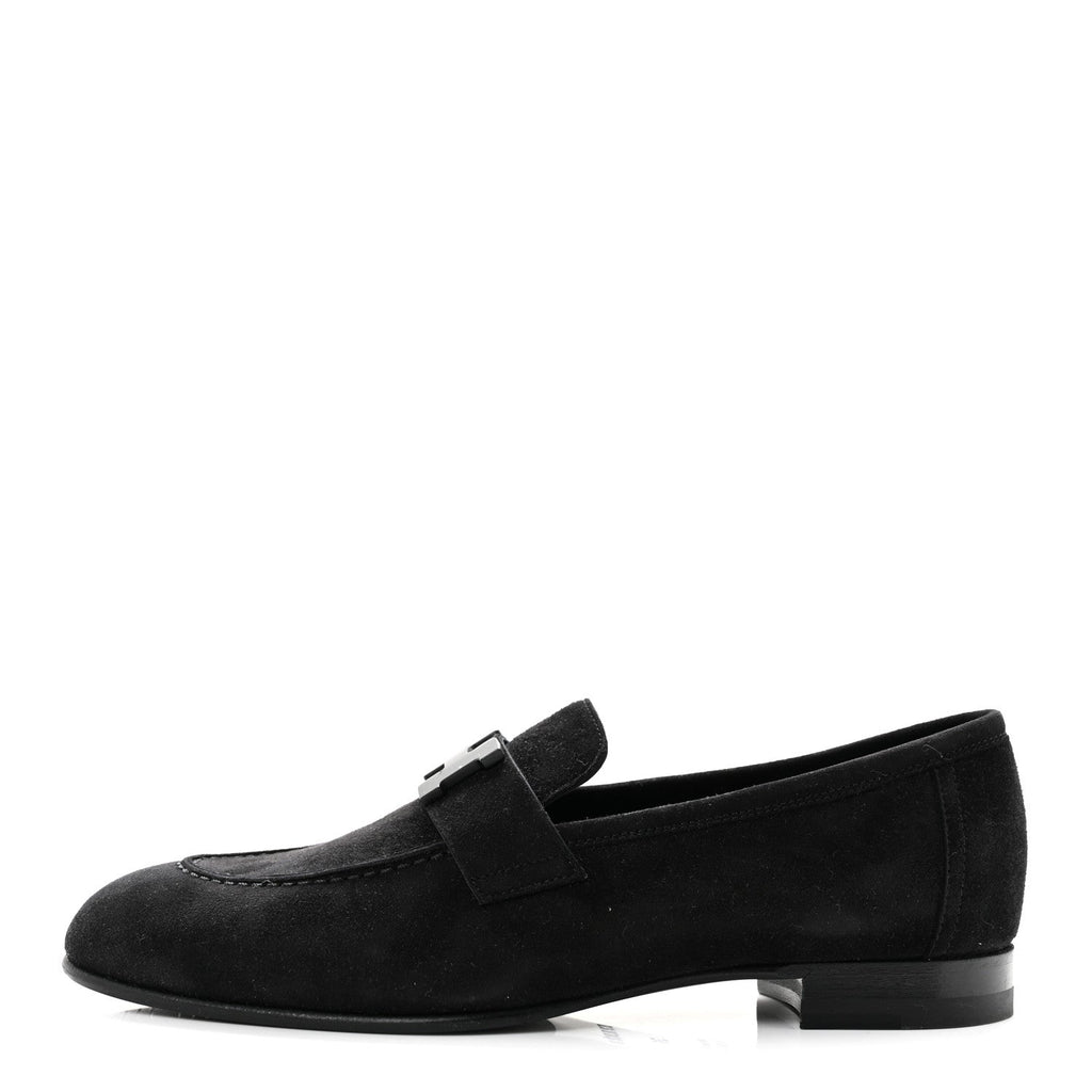 Suede Goatskin Paris Loafers 36 Black