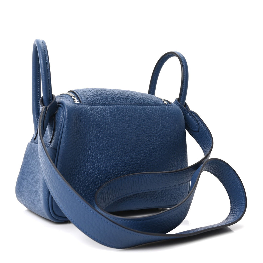 Taurillon Clemence Mini Lindy 20 Bleu Tie