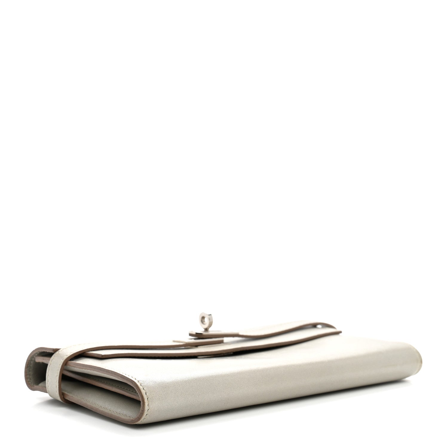 Box Guilloche Kelly Longue Wallet Gris Perle