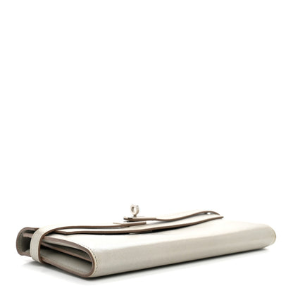 Box Guilloche Kelly Longue Wallet Gris Perle
