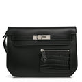 Swift Shiny Niloticus Crocodile Kelly Depeches 25 Pouch Black