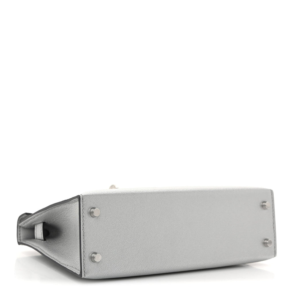 Metallic Chevre Chamkilight Mini Kelly Sellier 20 Argent