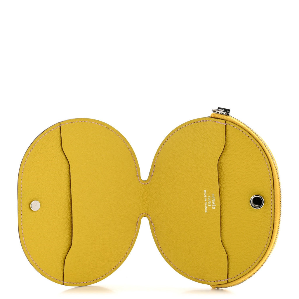 Chevre Mysore Mini In-The-Loop Card Holder Jaune De Naples
