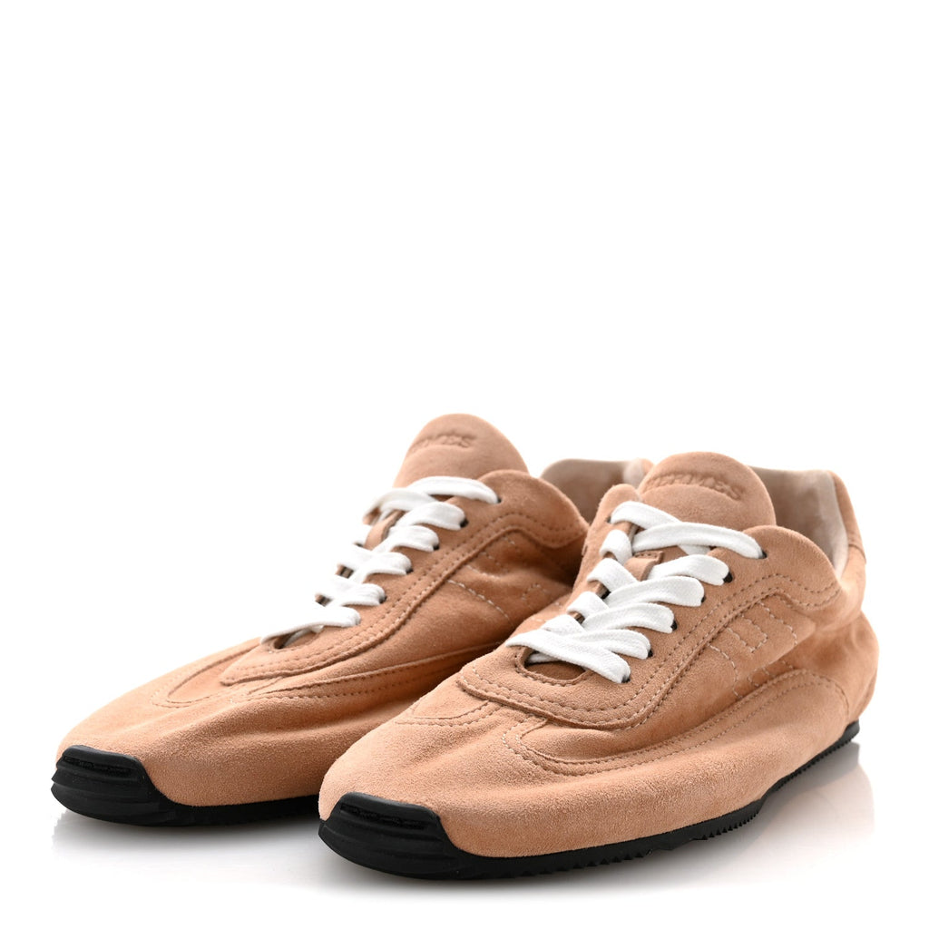 Suede Goatskin Master Sneakers 39 Beige Perlino