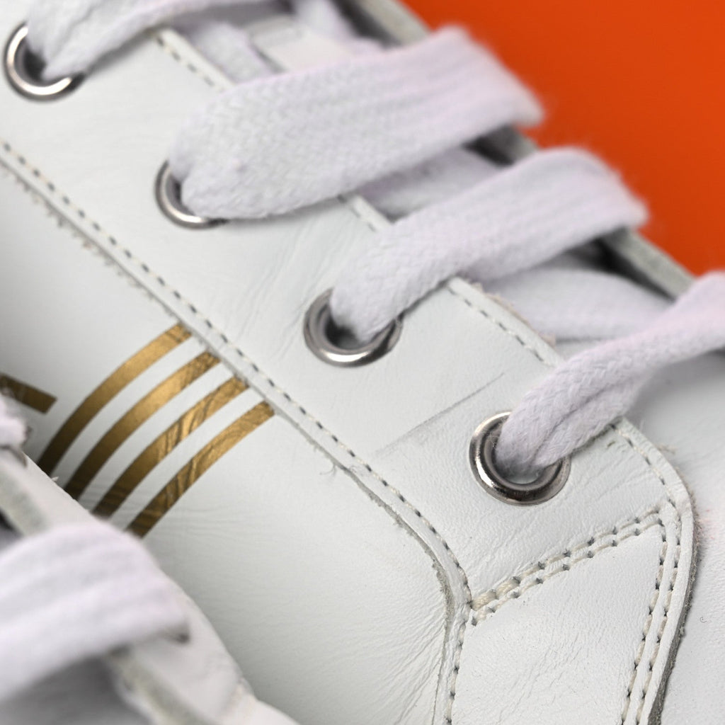 Metallic Calfskin Womens Advantage Sneakers 39.5 White Dore