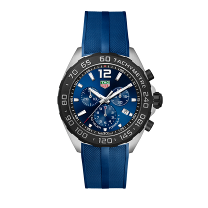 Tag Heuer Formula 1 Chronograph Blue Dial Blue Rubber Strap Watch for Men - CAZ101AV.FT8077