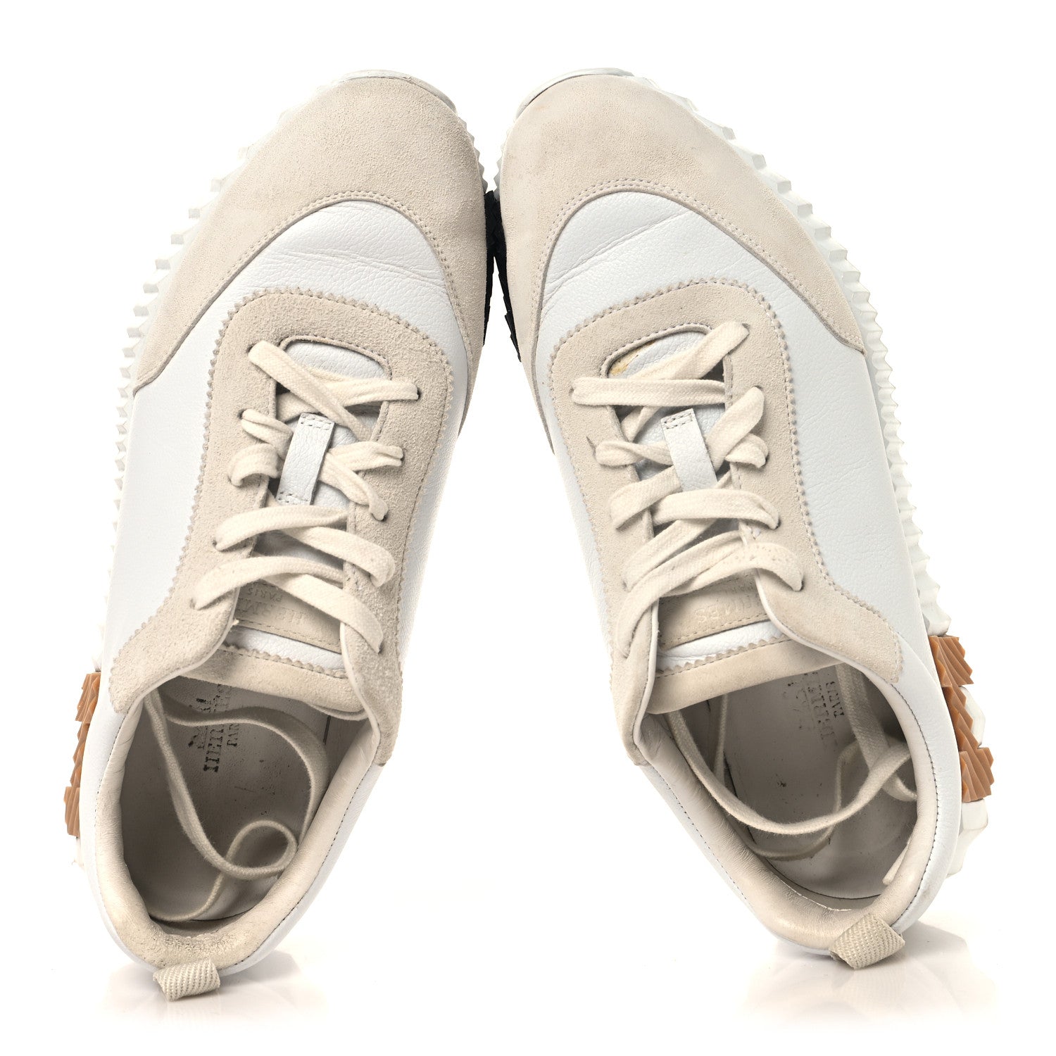 Calfskin Suede Goatskin Bouncing Sneakers 39 White