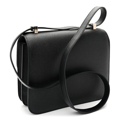 Epsom Enamel Constance 24 Black Bleu Saint Cyr