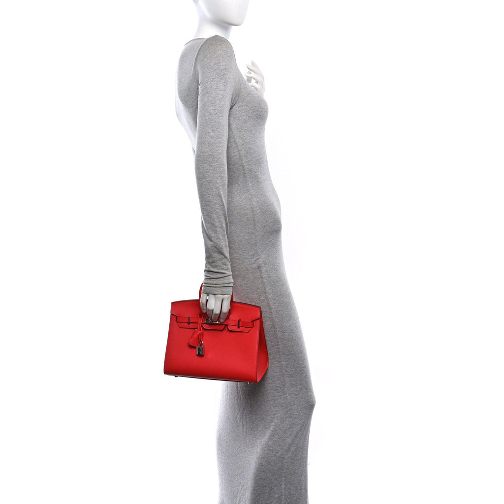 Epsom Birkin Sellier 25 Rouge De Coeur