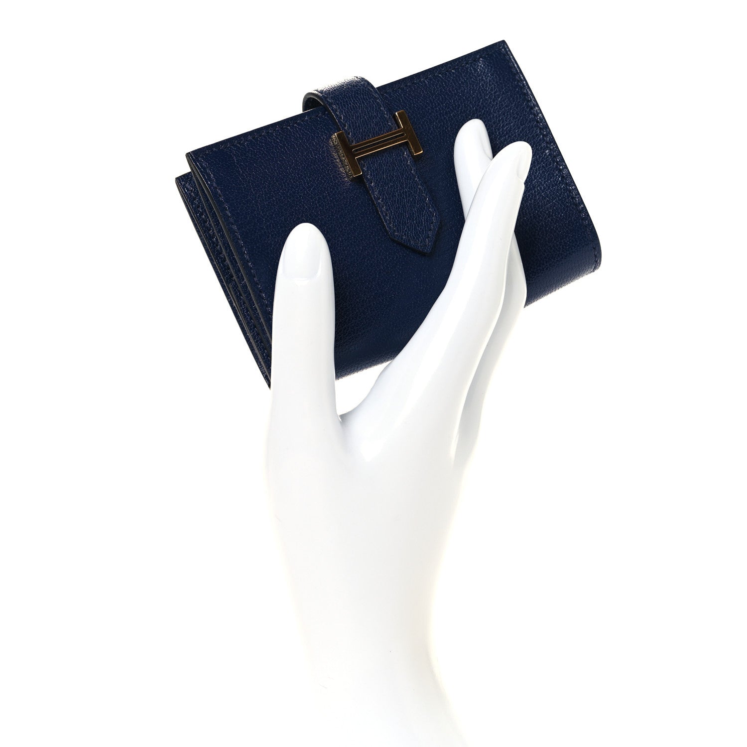 Chevre Mysore Mini Bearn Wallet Bleu Saphir