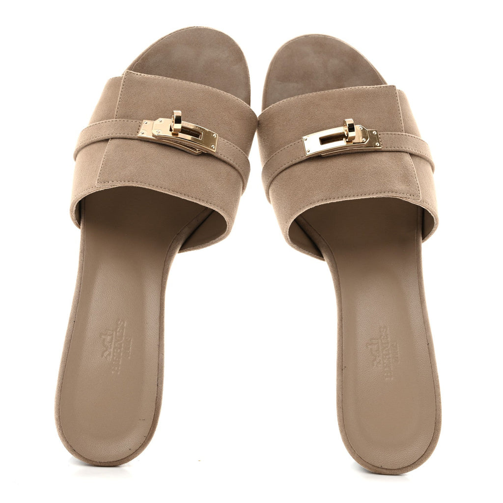 Suede Goatskin Gigi 50 Sandals 40 Beige Sable