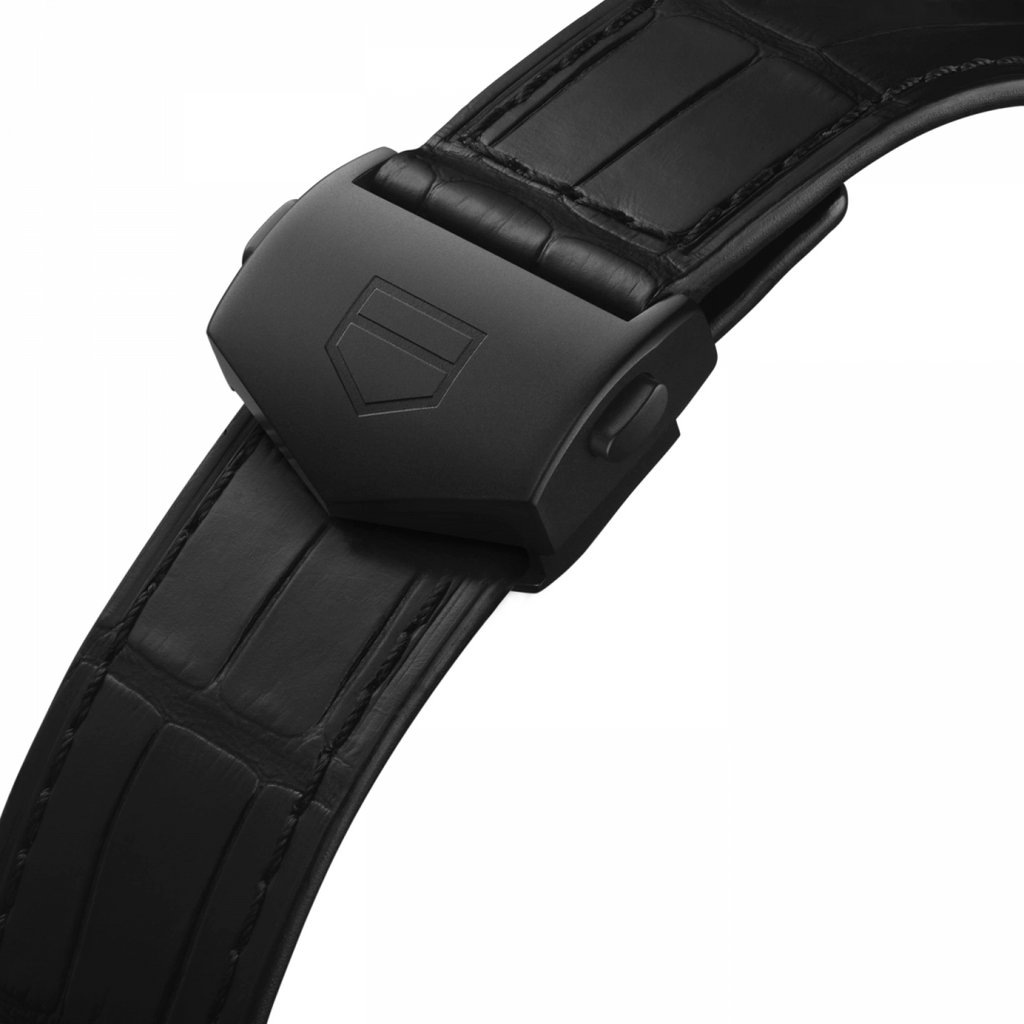Tag Heuer Monaco Automatic Chronograph Black Dial Black Leather Strap Watch for Men - CBL2180.FC6497