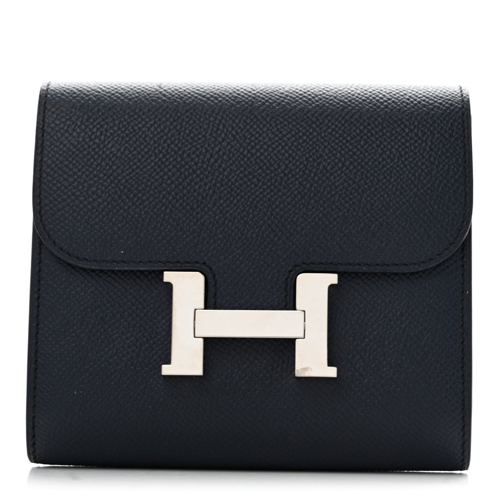 Epsom Verso Constance Short Wallet Bleu Indigo Rose Pourpre