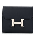 Epsom Verso Constance Short Wallet Bleu Indigo Rose Pourpre