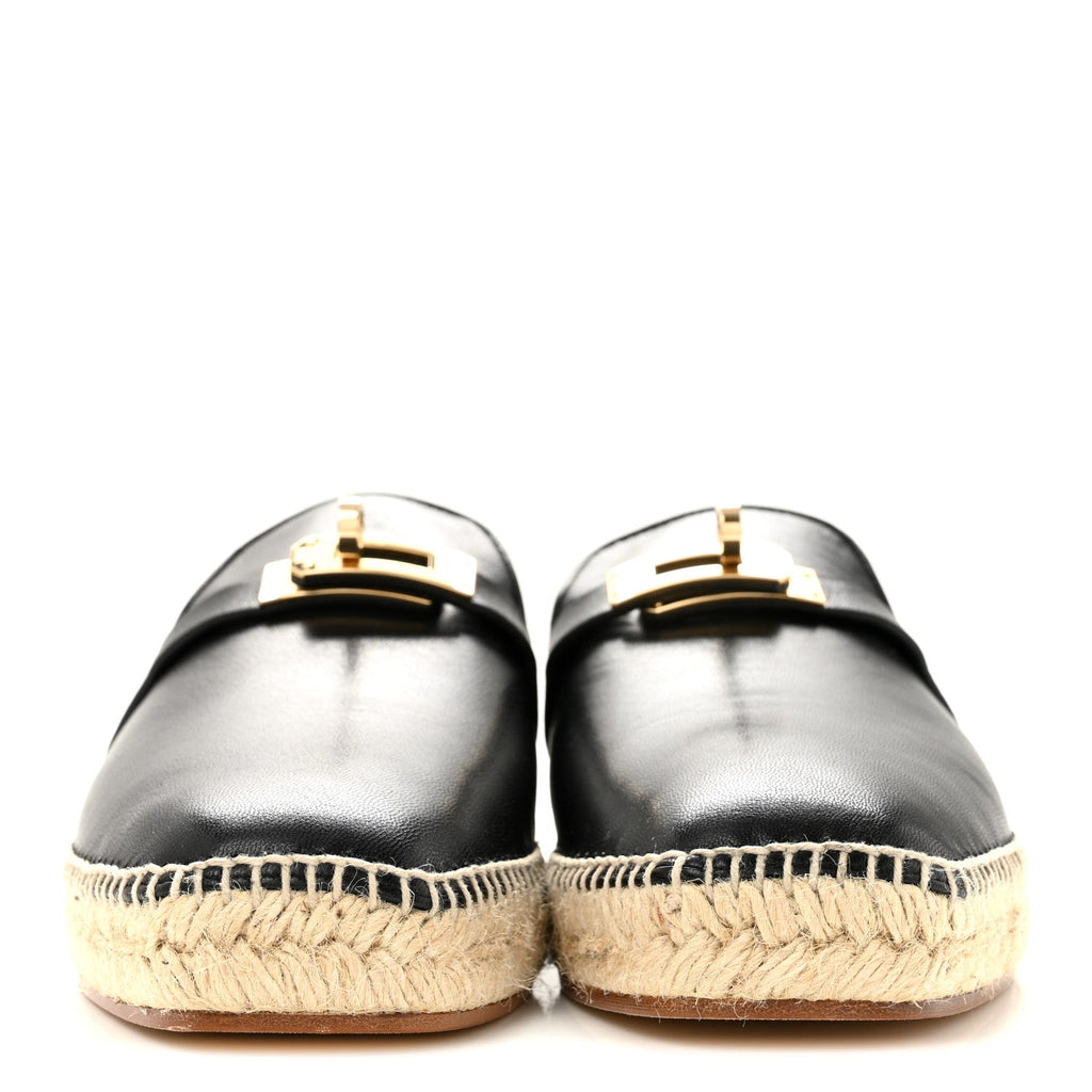 Goatskin Feria Espadrille 39 Black