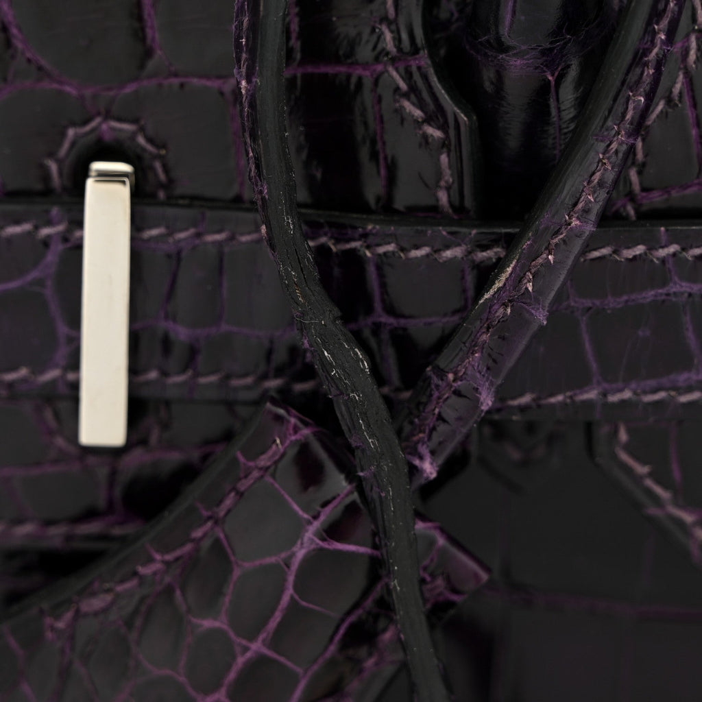 Shiny Niloticus Crocodile Birkin 30 Amethyst