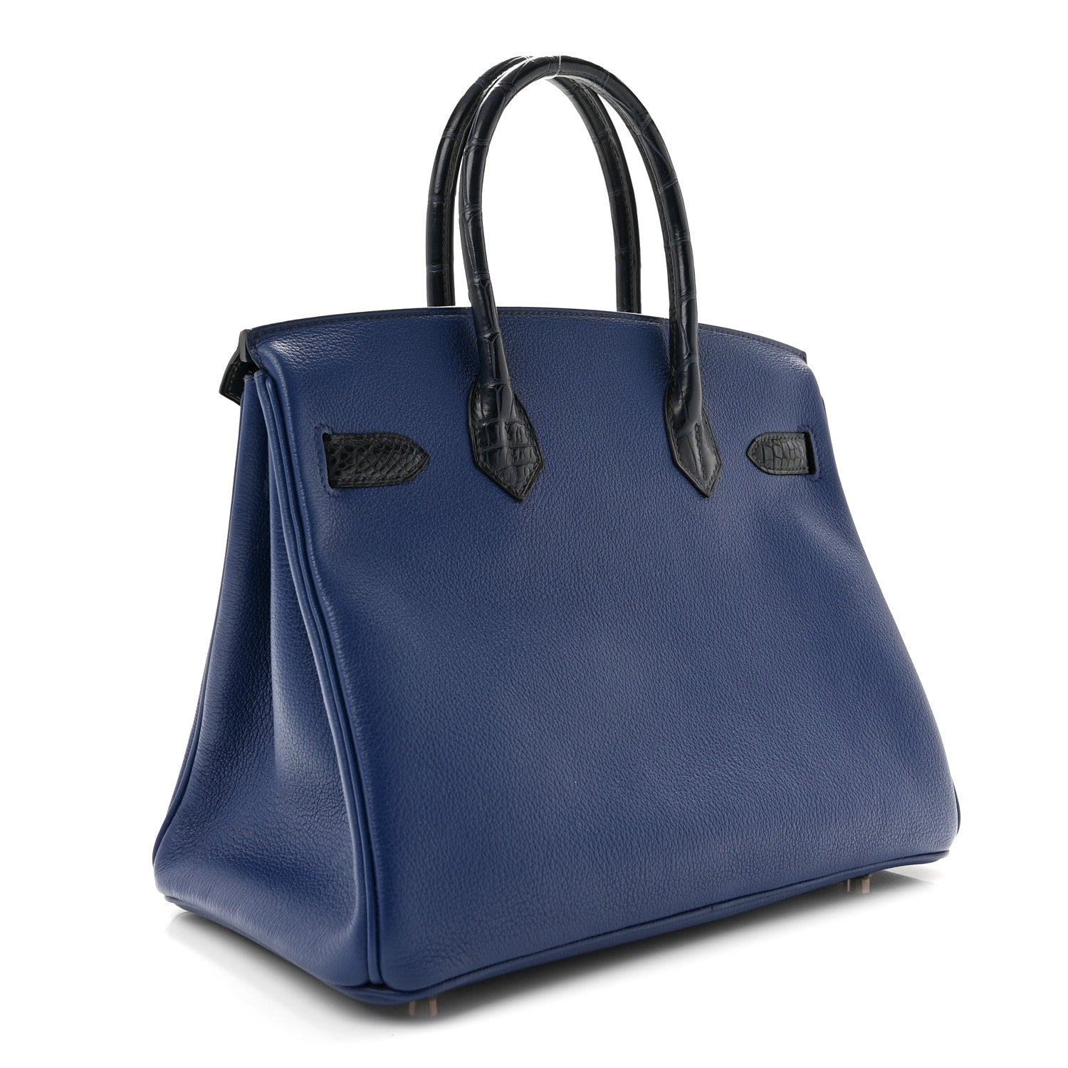 Taurillon Novillo Matte Alligator Birkin Touch 30 Bleu Saphir Bleu Marine