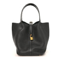 Taurillon Clemence Matte Alligator Picotin Lock Touch 22 MM Black