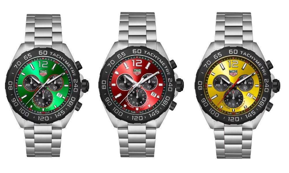 Tag Heuer Formula 1  Chronograph Green Dial Silver Steel Strap Watch for Men - CAZ101AP.BA0842