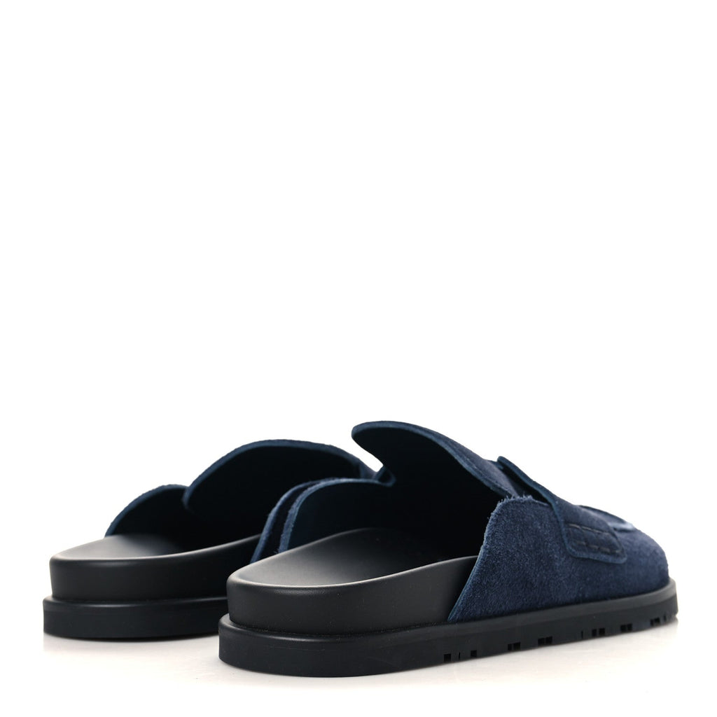 Suede Calfskin Mens Go Mules 40 Bleu Celeste