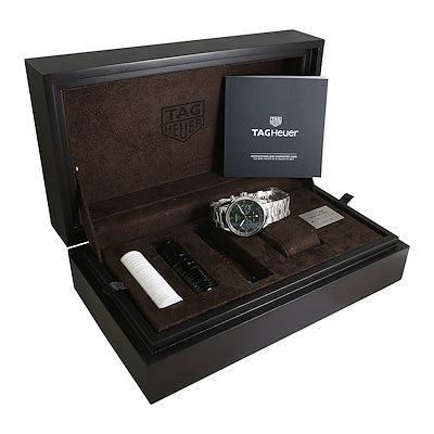 Tag Heuer Carrera Automatic Chronograph Limited Edition Green Dial Silver Steel Strap Watch for Men - CBN2014.EB0240