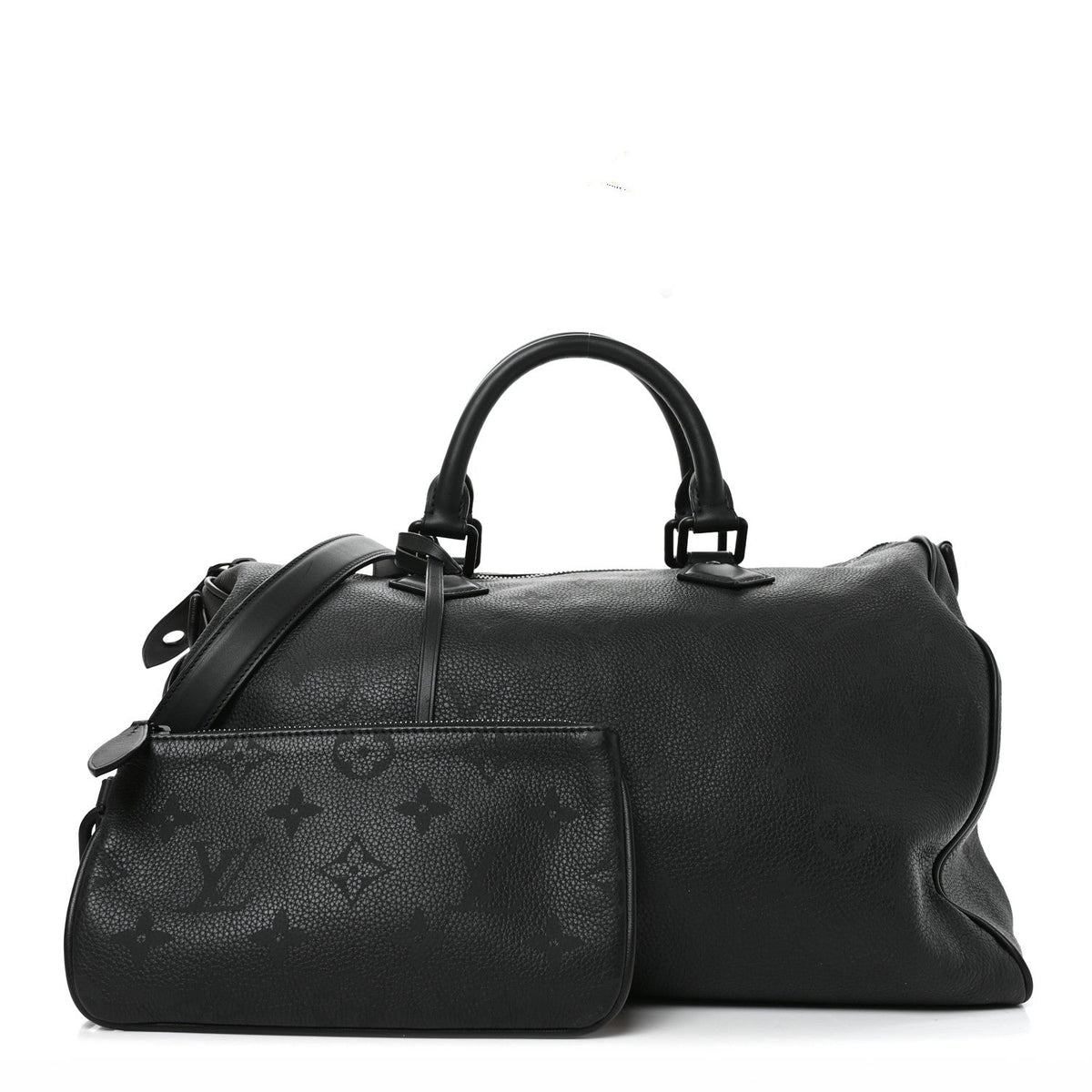 Calfskin Monogram Speedy P9 Bandouliere 40 Ultra Black