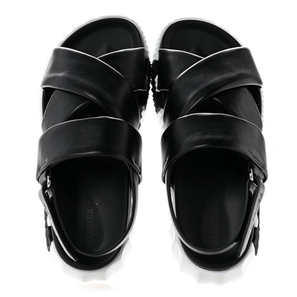 Calfskin Womens Electric Sandals 38.5 Black