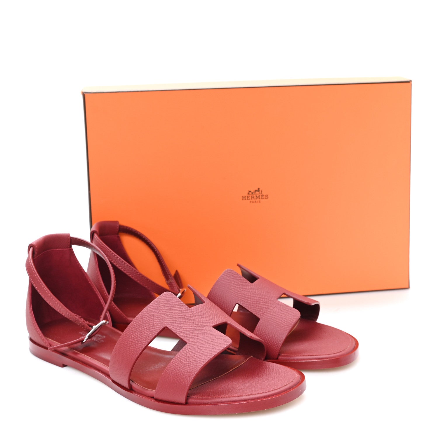 Epsom Santorini Sandals 38 Rouge H