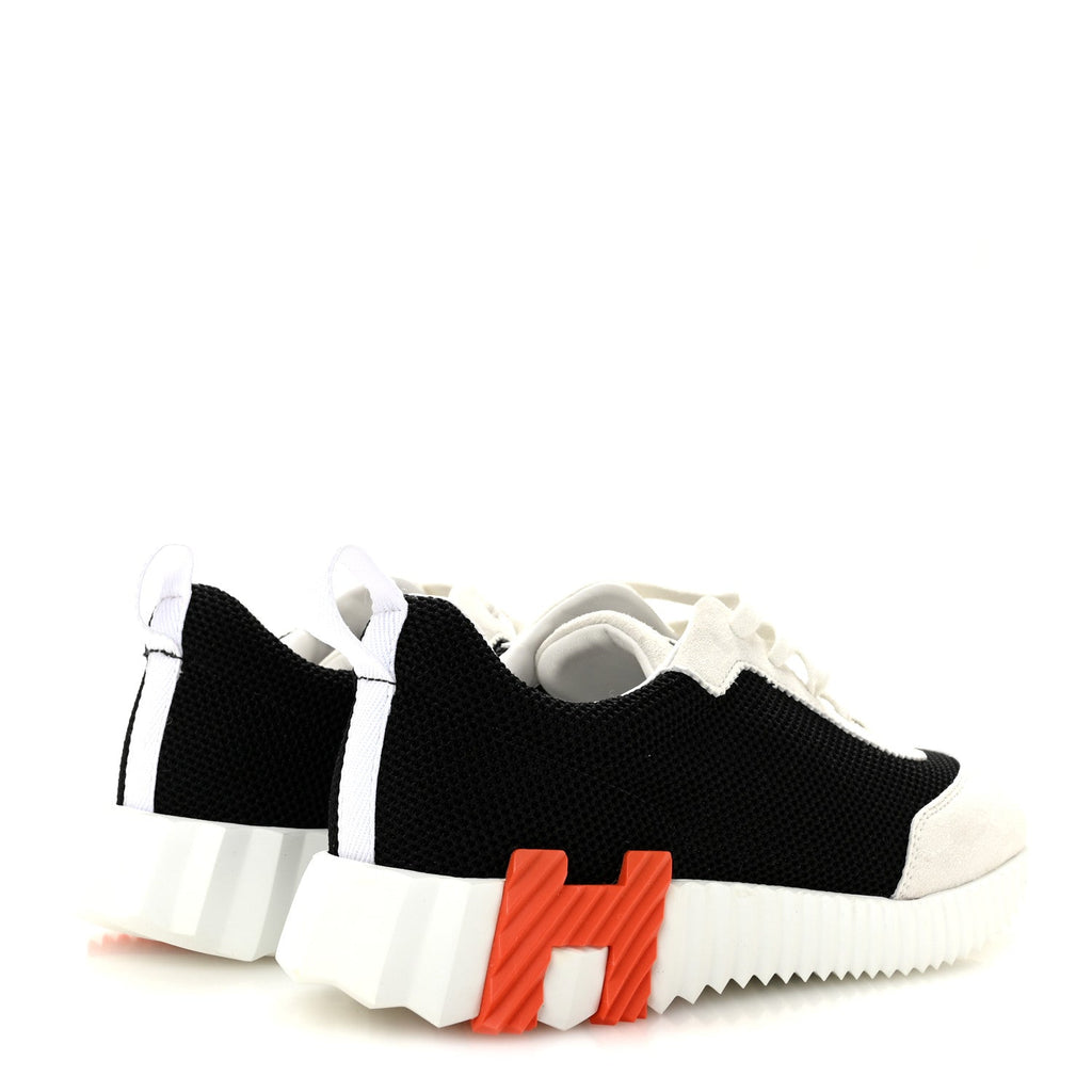 Air Mesh Suede Goatskin Bouncing Sneakers 37 Black Orange