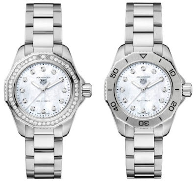 Tag Heuer Aquaracer Professional 200 Quartz Diamond Mother of Pearl Dial Silver Steel Strap Watch for Women - WBP1417.BA0622
