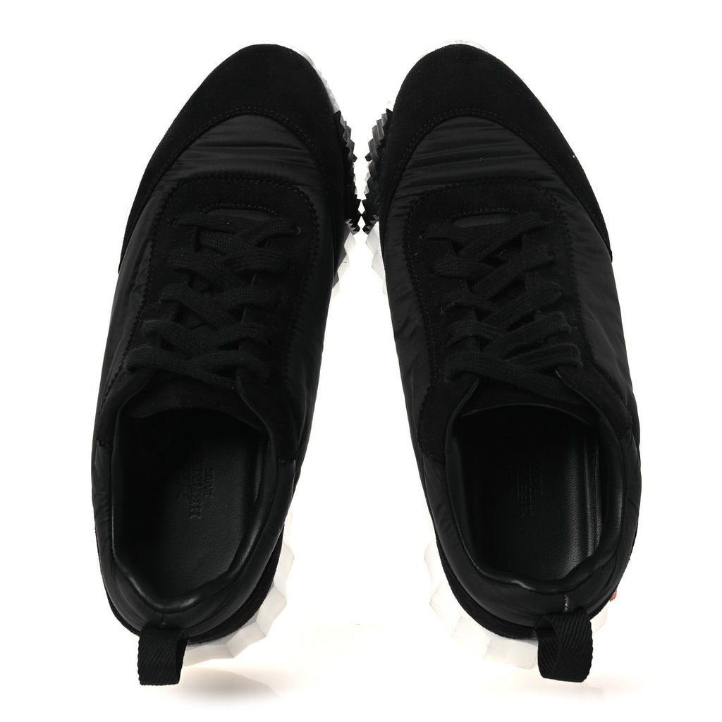 Air Mesh Suede Goatskin Bouncing Sneakers 37.5 Black Orange