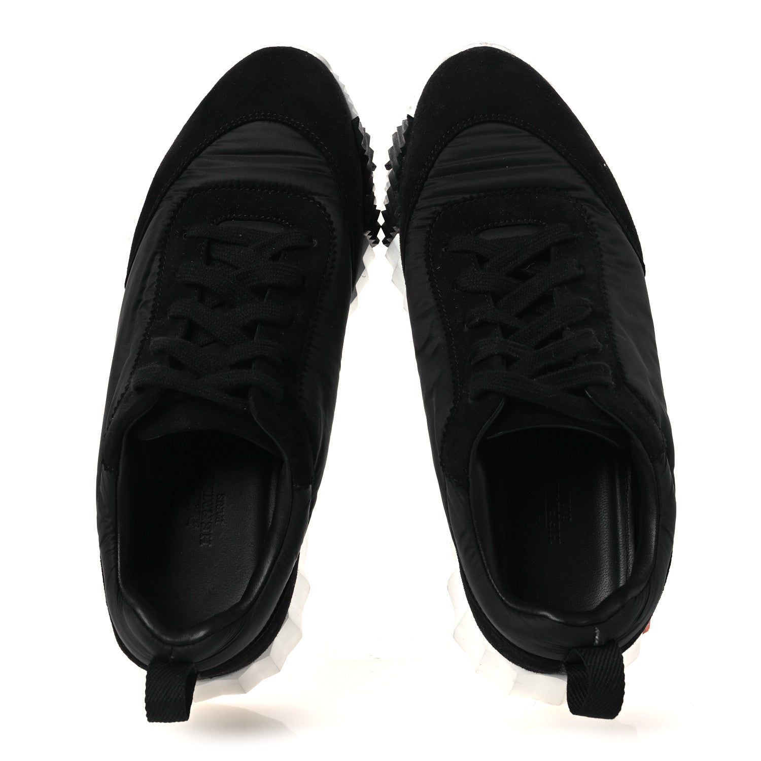 Air Mesh Suede Goatskin Bouncing Sneakers 37.5 Black Orange
