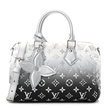 Nylon Monogram Gradient LV Snow Speedy Bandouliere 25 Frost
