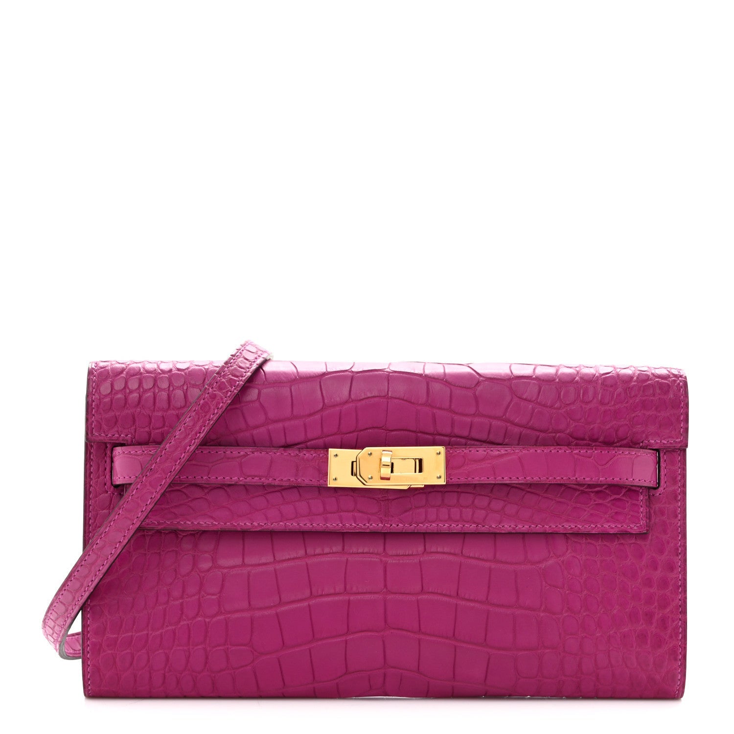 Matte Alligator Kelly Wallet To Go Rose Scheherazade