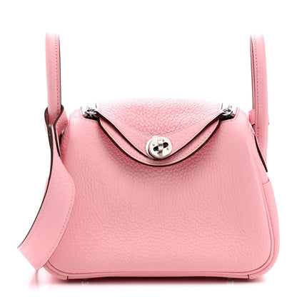 Taurillon Clemence Verso Mini Lindy 20 Rose Sakura Gris Perle