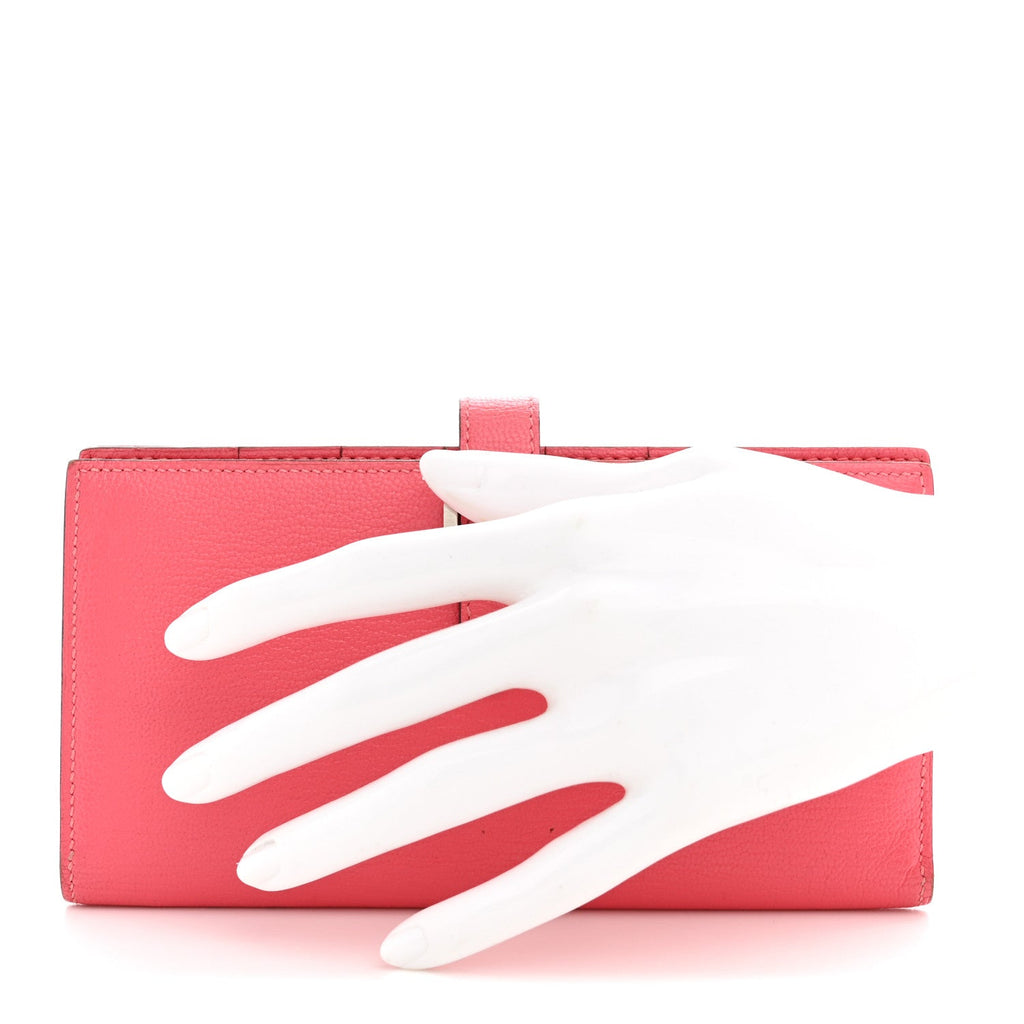 Chèvre Mysore Bearn Gusset Wallet Rose Lipstick