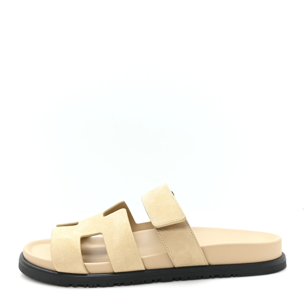 Suede Goatskin Womens Chypre Sandals 38 Beige Sable