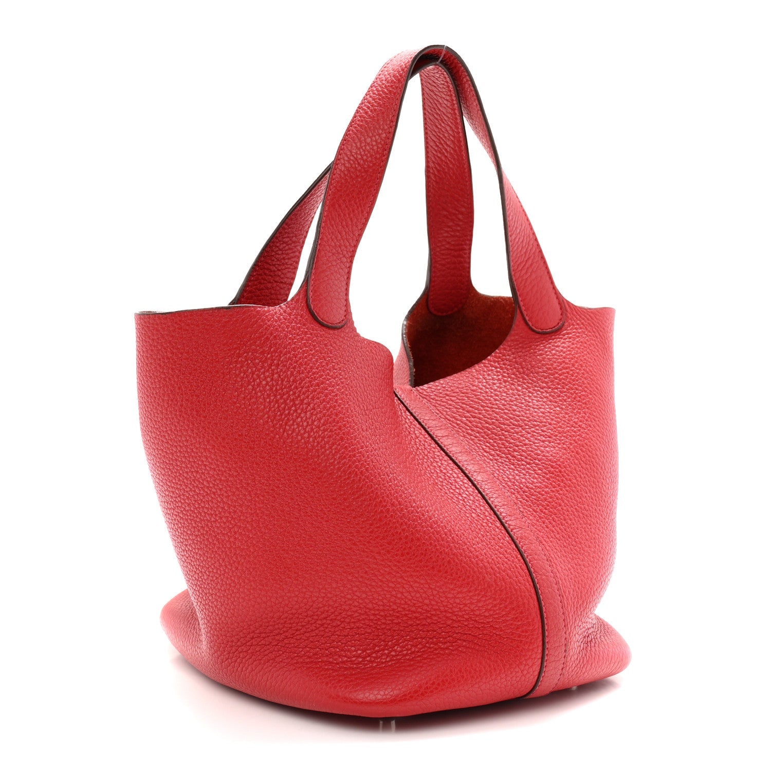 Taurillon Clemence Picotin Lock 22 MM Rouge Casaque