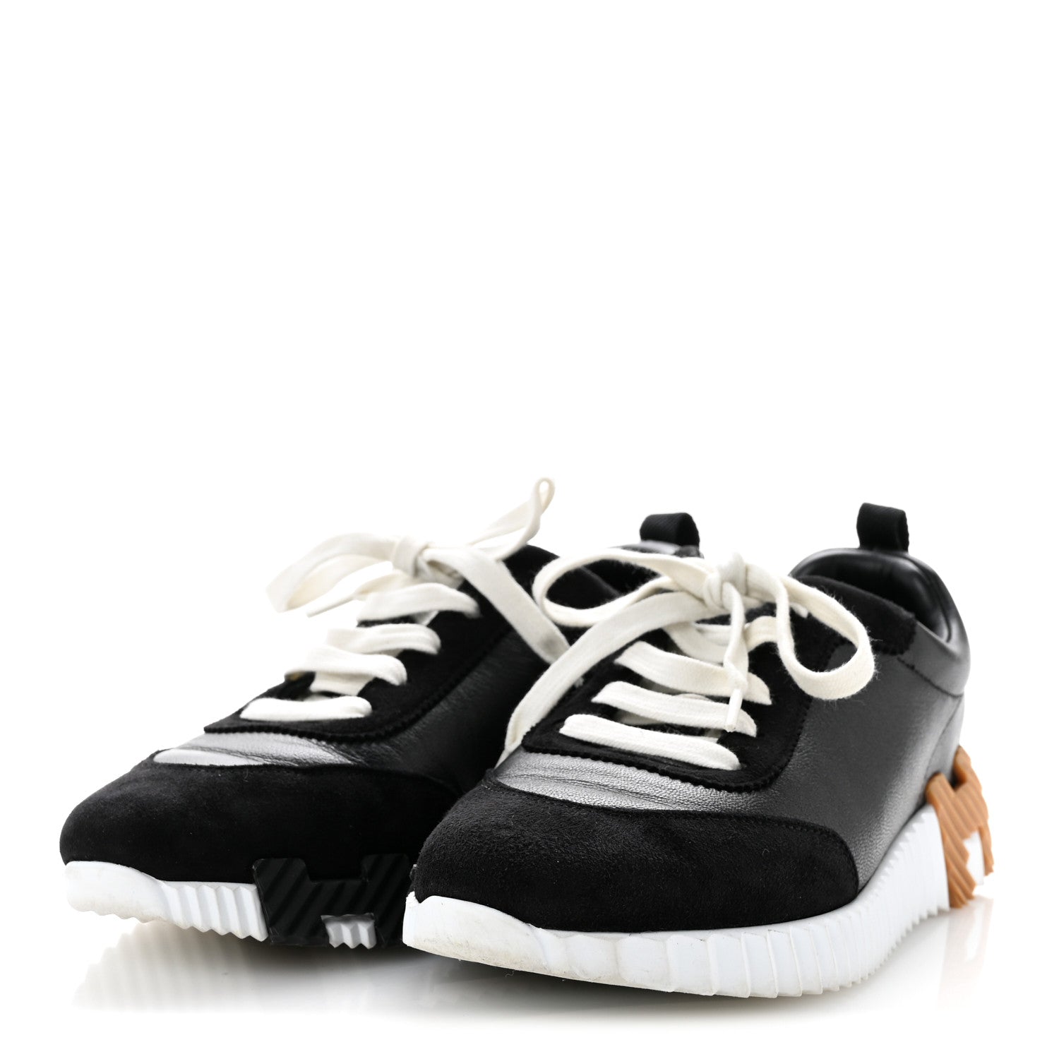 Goatskin Suede Goatskin Bouncing Sneakers 37.5 Black