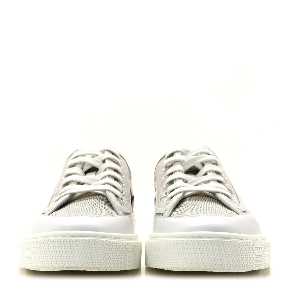 Canvas Calfskin Get Sneakers 38 Prunoir Blanc