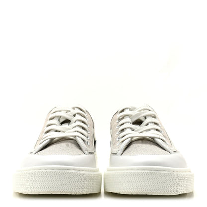 Canvas Calfskin Get Sneakers 38 Prunoir Blanc